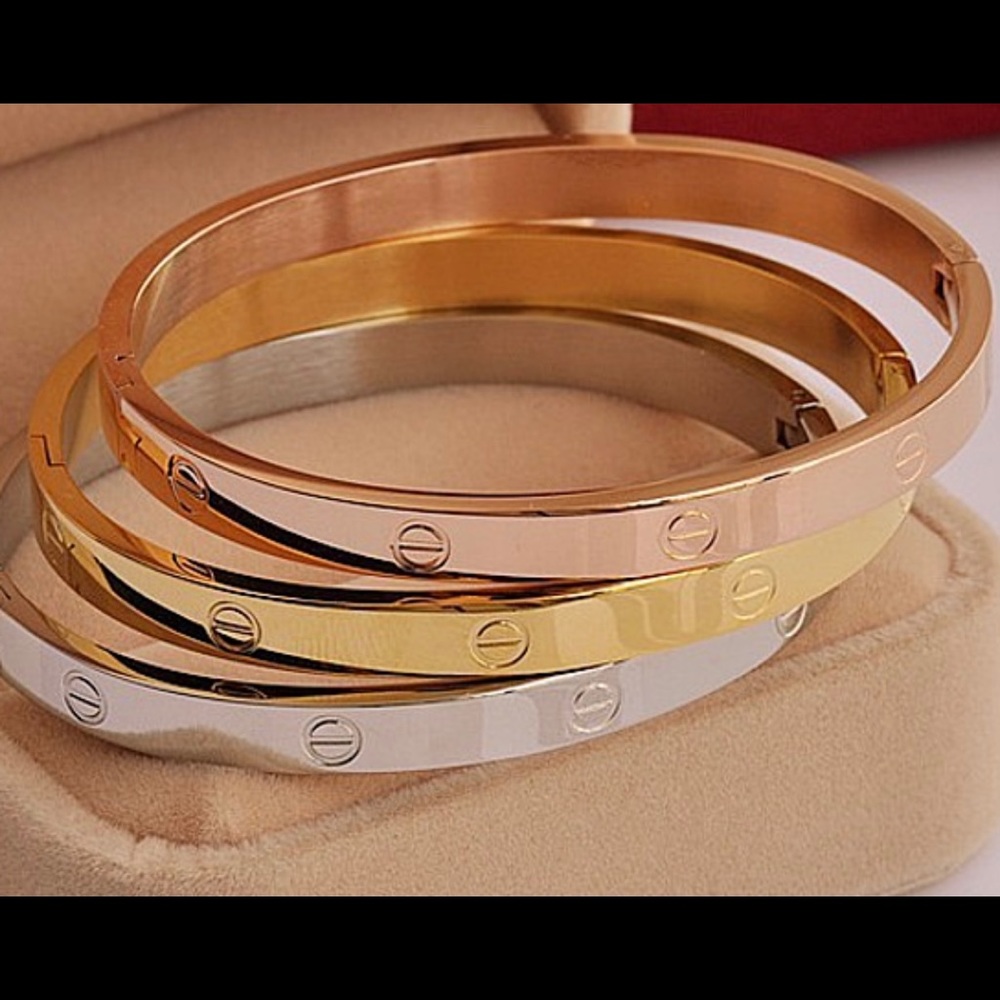 Love screw bracelet cuff beautiful luxury clasp hinge